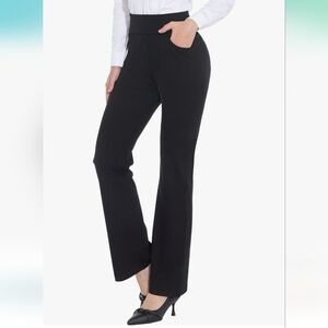 ZTN Women's High Waist Pull-On Dress Pants. Tummy Control. Trousers